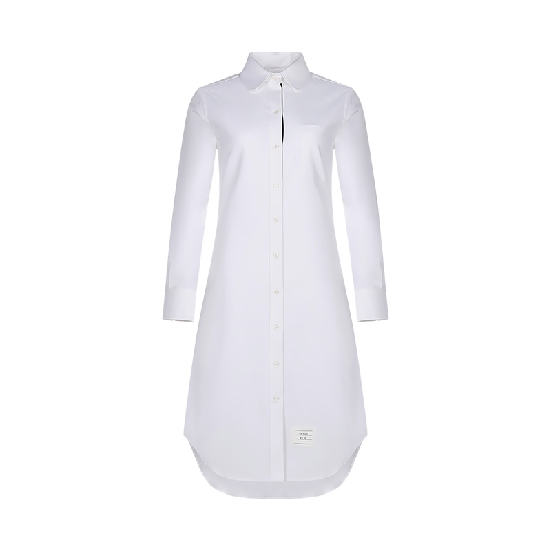 THOM BROWNE 汤姆·布朗 女士棉质衬衫式连衣裙FDSB32E 06177