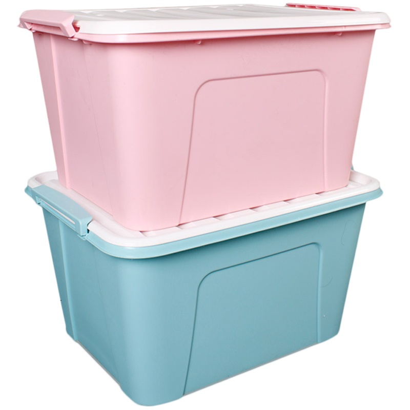 茶花58升收纳箱塑料特大号大号装衣服的箱子收纳盒家用储物加厚整理箱