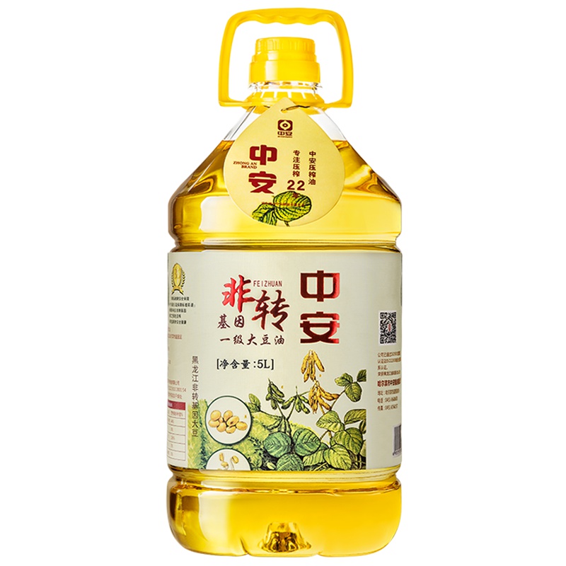 中安 食用油非转基因 一级大豆油 非转基因 色拉油5L
