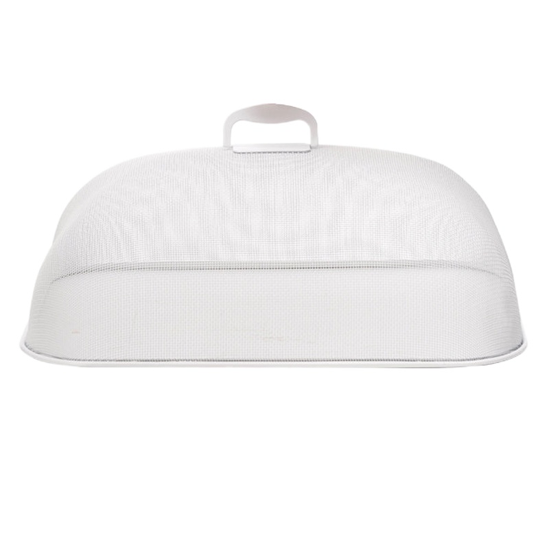 【品牌优选】盖菜罩家用防尘剩菜罩子防苍蝇蚊虫餐桌食物饭菜罩非折叠吉祥鹤 白色长方形餐桌罩