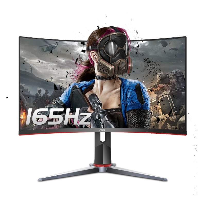 冠捷(AOC)27英寸显示器 创新曲率1500R 广色域 165Hz HDREffect技术 人体工学支架 游戏电竞曲面显示器( C27G2)