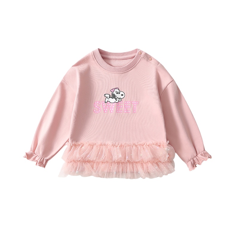 史努比SNOOPY童装女童卫衣小女孩长袖上衣中小童外出套头衣服