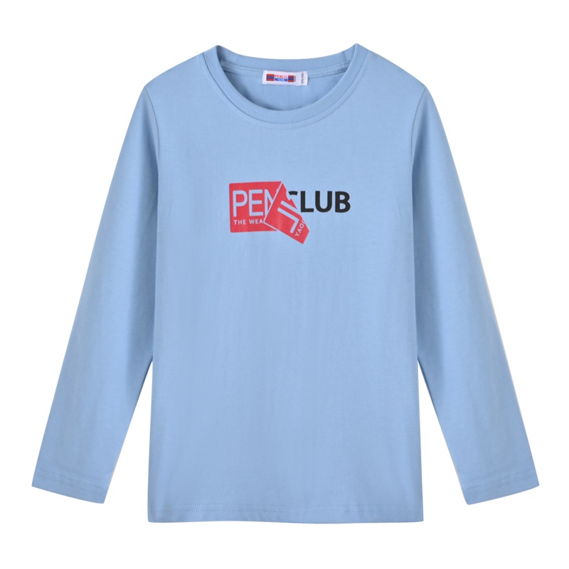 铅笔俱乐部童装2020秋新款男童纯棉圆领简约印花百搭长袖T恤上衣