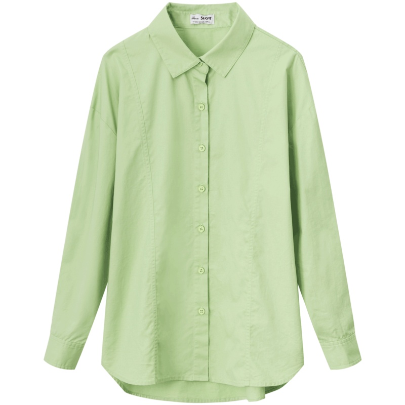 OtherMix橘色衬衣女长袖2021春新款衬衫女设计感小众打底叠穿上衣