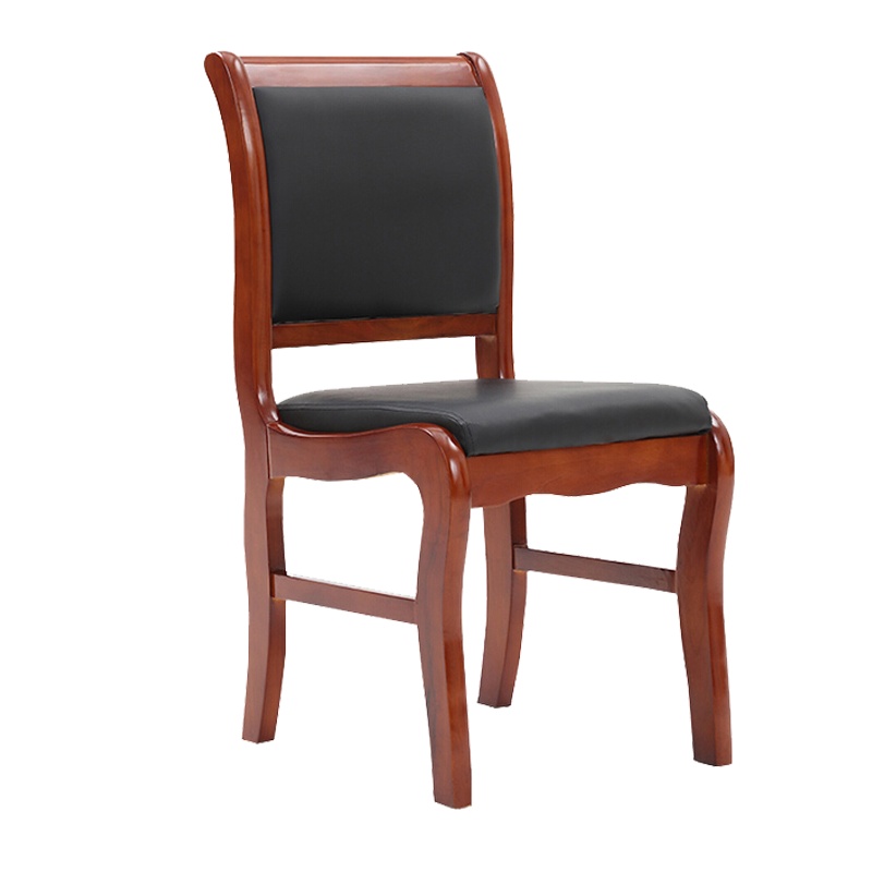 [一鹏]办公椅电脑椅实木皮革会议椅靠背椅培训椅子