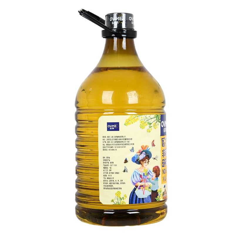 欧朋(OVME) 非转基因压榨菜籽油2L(2L 6瓶/件)单瓶装