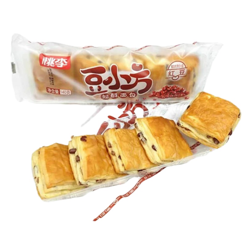 桃李 豆小方起酥面包(红豆)140g
