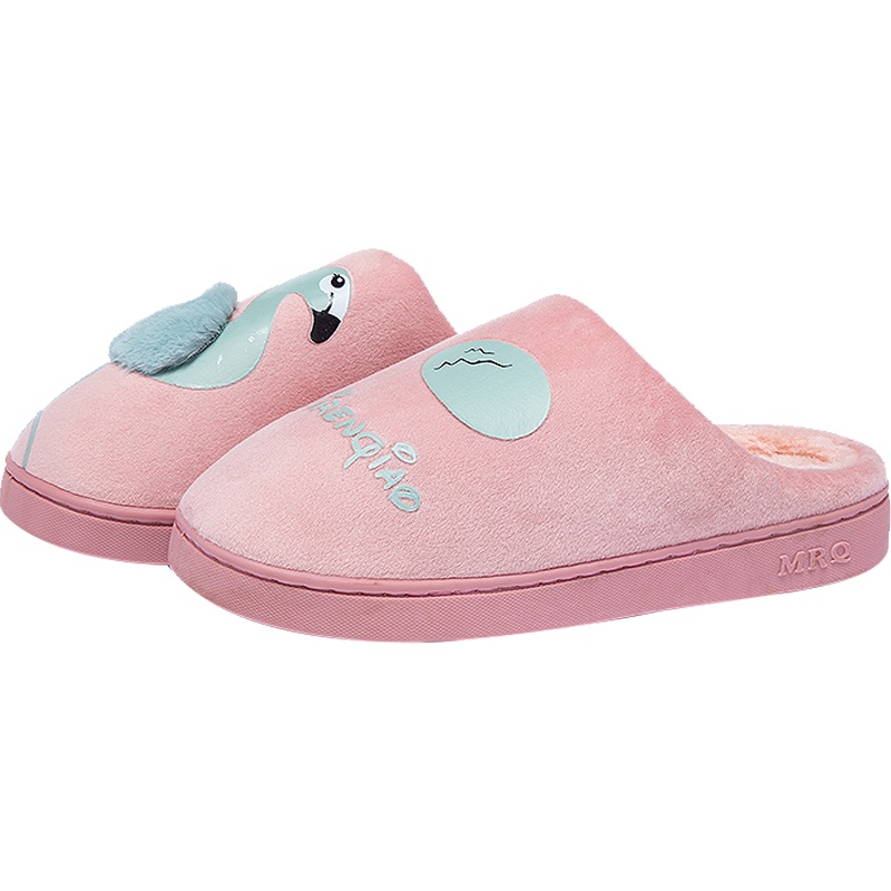 美人桥棉拖鞋居家室内厚底包跟舒适柔软保暖儿童款棉拖8030