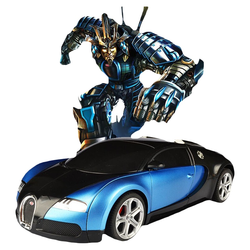 遥控车变形机器人对战1比14跑车 儿童电动玩具汽车模型男孩 双鹰-遥控模型车(幻影金刚.布加迪)E547-001