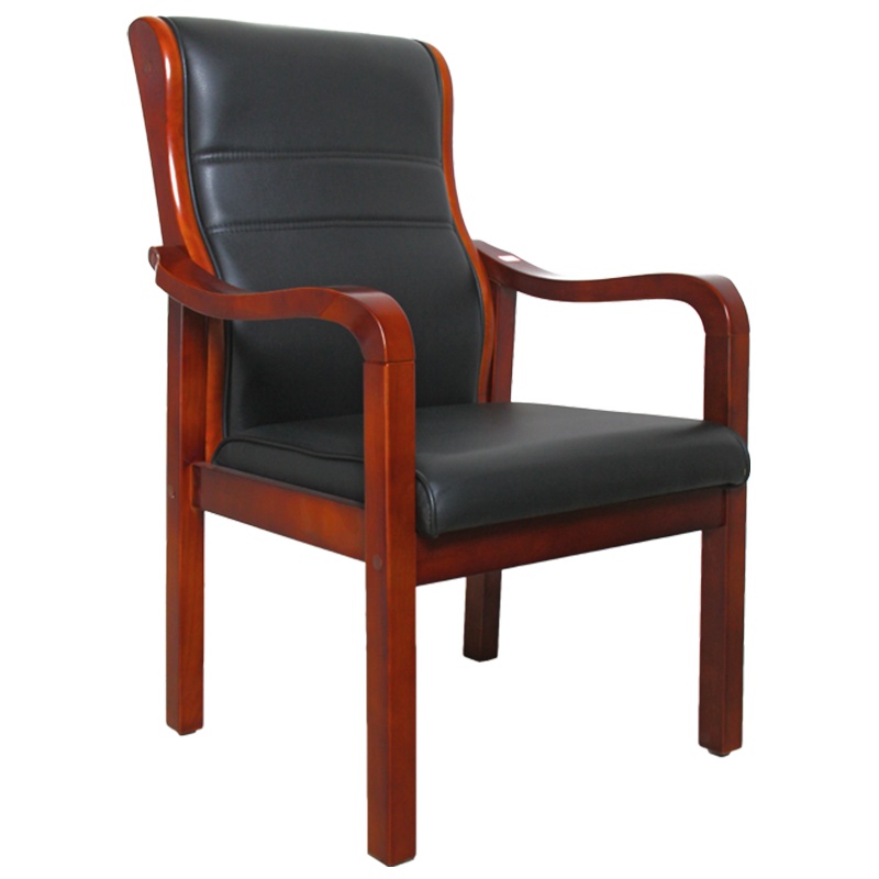 【硕辉】SH-296会议椅 木质皮椅 办公椅 电脑椅 办公家具 带扶手 简约舒适