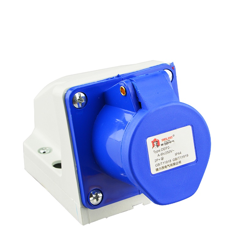 德力西航空插头3芯16A明插座 连接器