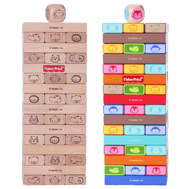 美国FisherPrice费雪牌动物层层叠 原木