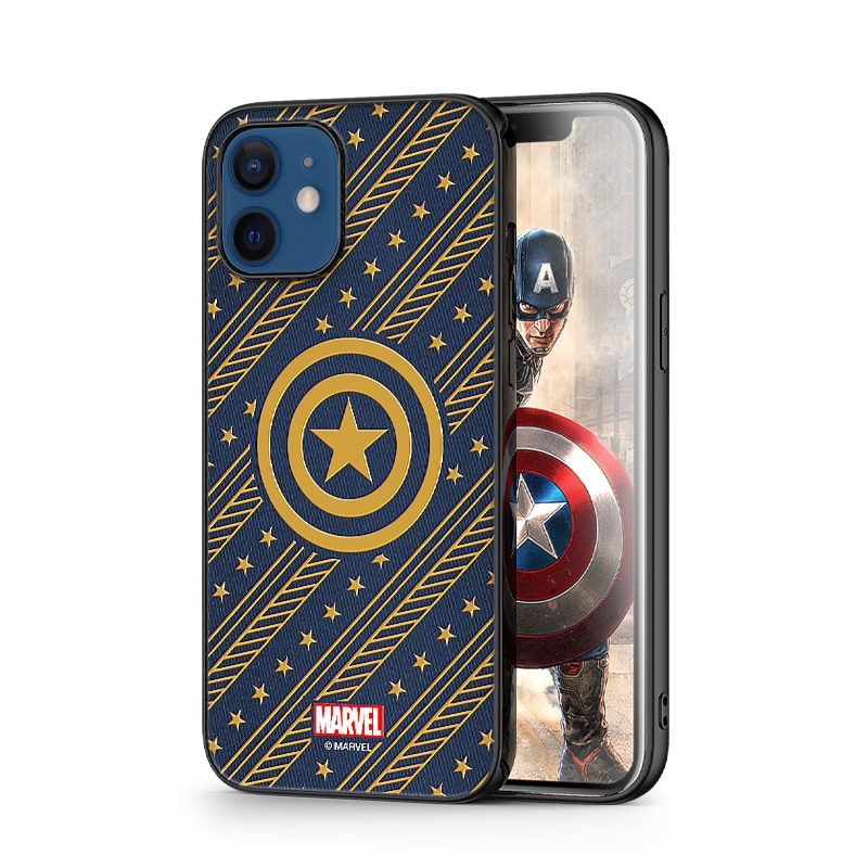 ESCASE 苹果13promax手机壳iPhone13保护套全包防摔浮雕防指纹硅胶软边漫威复联美国队长