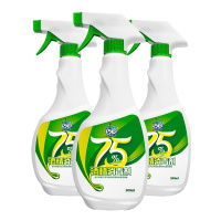 JOBY巧白75%酒精喷雾消毒液乙醇消毒免洗手免水杀菌喷剂酒精75家庭大容量 500ml*3瓶