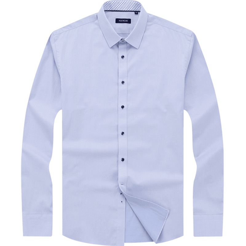Youngor/雅戈尔秋季新品男士商务正装蓝色DP免烫长袖衬衫232HFY