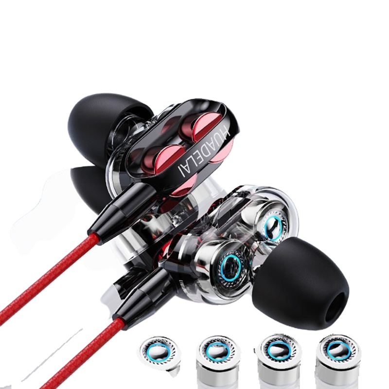 真双动圈重低音耳机适用于oppo华为vivo手机K歌入耳式耳麦塞