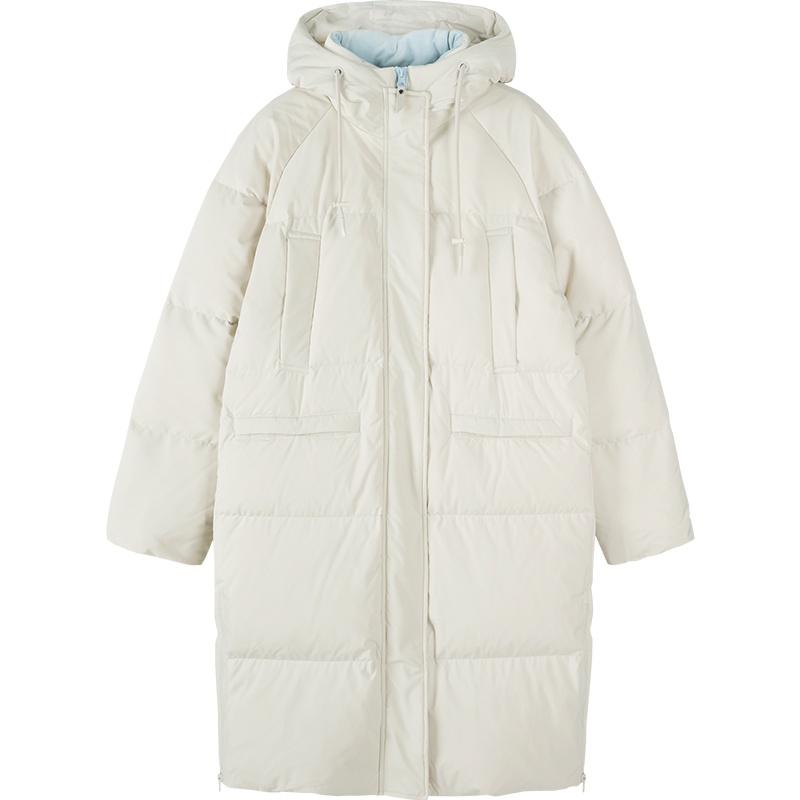 Semir森马羽绒服女2019新款韩版宽松长款连帽面包服户外冬季外套潮