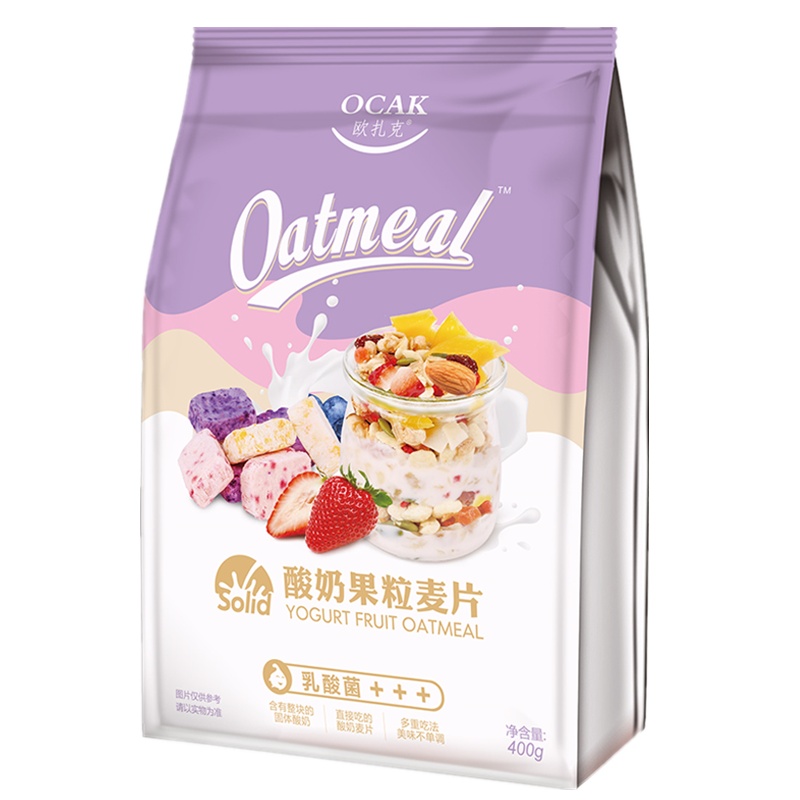 欧扎克酸奶果粒坚果麦片即食冲饮营养早餐水果燕麦400g