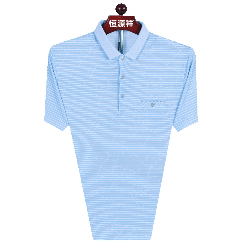 恒源祥短袖T恤男爸爸装2019夏季新款中年父亲商务休闲翻领Polo衫