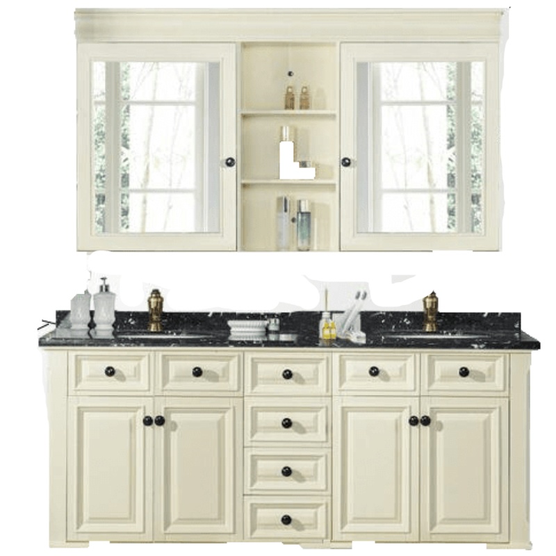 美式橡木浴室柜组合简欧落地洗脸盆柜洗手台实木卫生间洗漱台浴柜安心抵