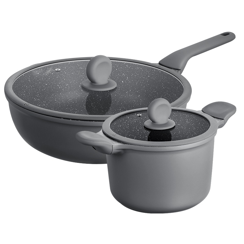 炊大皇星空灰不粘两件套炒锅汤锅 XKH3022