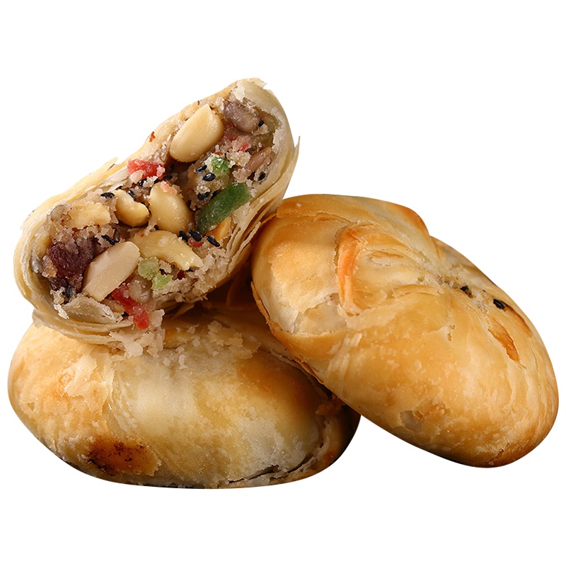 俩山村传统老式酥皮月饼多口味五仁月饼大白皮糕点零食清真月饼礼盒山东特产苏式月饼散装黑芝麻月饼椒盐月饼