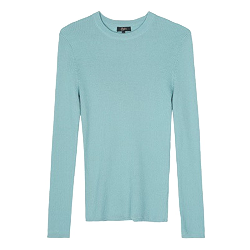 【专柜同款】全羊毛针织衫女士冬季修身上衣打底衫长袖套头毛衣潮薄款内搭3T084010_76