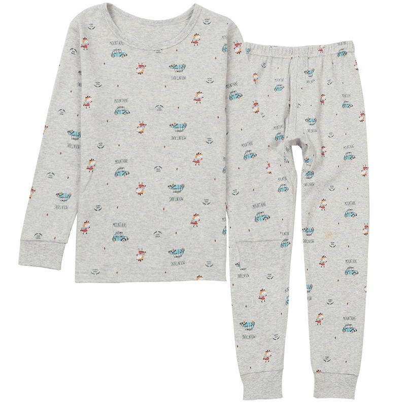 小红豆儿童内衣套装男童精梳棉套装舒适柔软纯棉秋衣秋裤套装儿童低圆秋衣秋裤套装