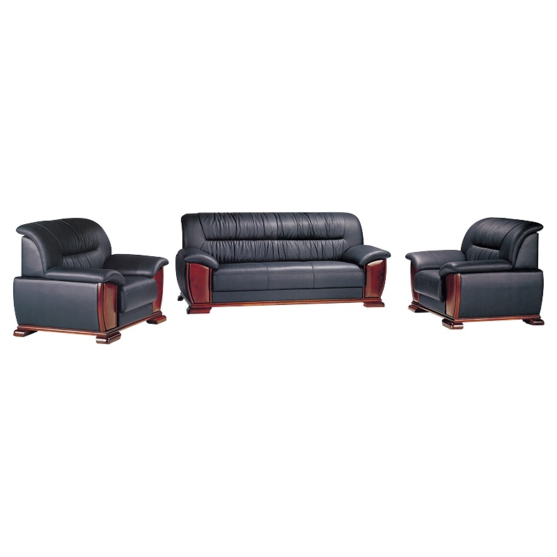 匡大办公沙发 洽谈商务沙发组合 简约现代沙发 黑色西皮办公沙发JC803