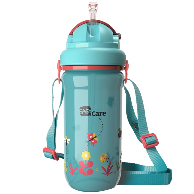 伊斯卡尔(Easy Care)380ml虫儿飞儿童水杯宝宝学饮杯幼儿园学生水壶吸管杯防漏防喷绿色