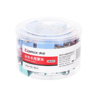 齐心 EB403长尾夹/燕尾夹/票夹 金属 4#25mm 48只/筒 办公用品 工具彩色