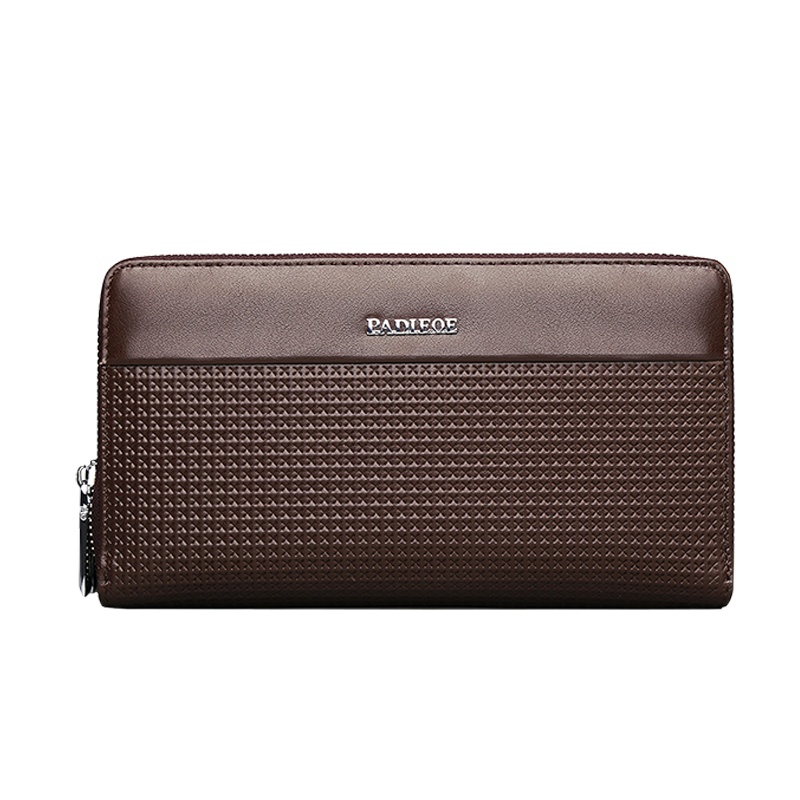 【顺丰配送】padieoe2020新款时尚男士手包真皮大容量手拿包休闲长款手抓包牛皮韩版潮