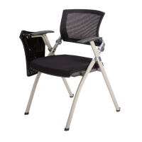 办公家具会议椅 带写字板折叠椅 网布培训椅