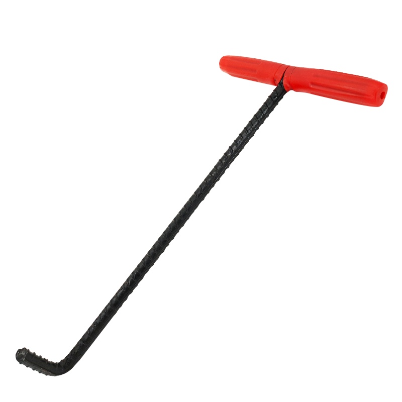 海斯迪克 gnjz-78 井盖拉勾 开下水道物业T型钢筋钩子拉杆 卷帘门拉钩挂钩拉货钩 加粗钝口45cm-带胶套