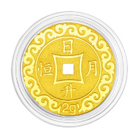 周大福压岁钱日升月恒足金金金币(约:2g计价)甄品F217484