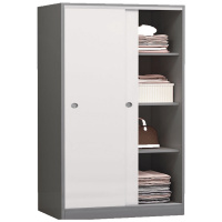 简易衣柜实木推拉现代简约出租房用经济型组装家用卧室柜子 宽160 带顶柜颜色备注 2组装安心抵