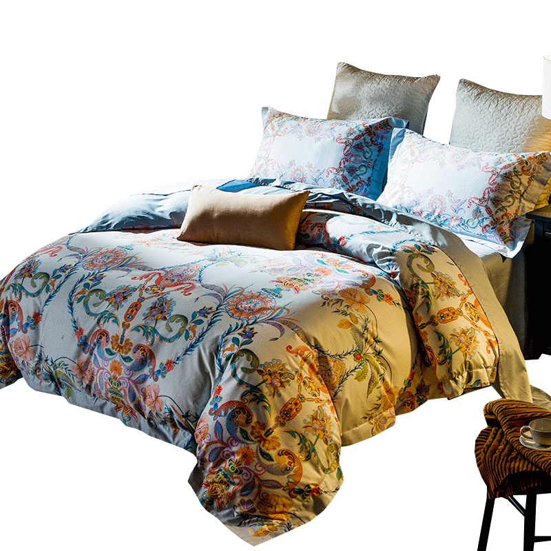 恒源祥家纺60s全棉四件套床上用品数码印花套件双人被套床单 适合1.8/2米床