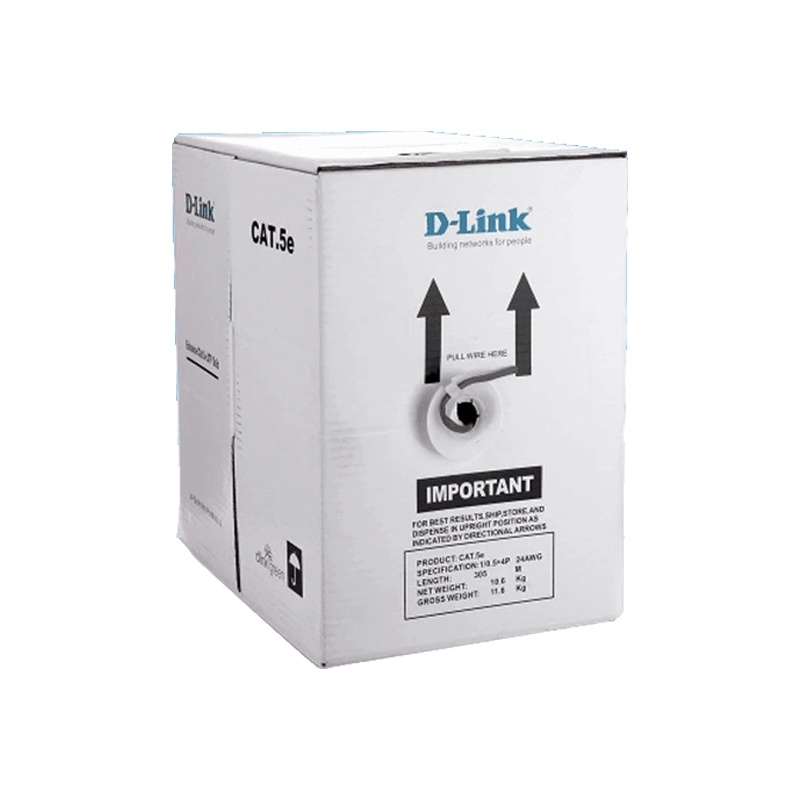 友讯D-Link原装超五类非屏蔽四对双绞线 工程网线(线径0.57mm)305米/箱