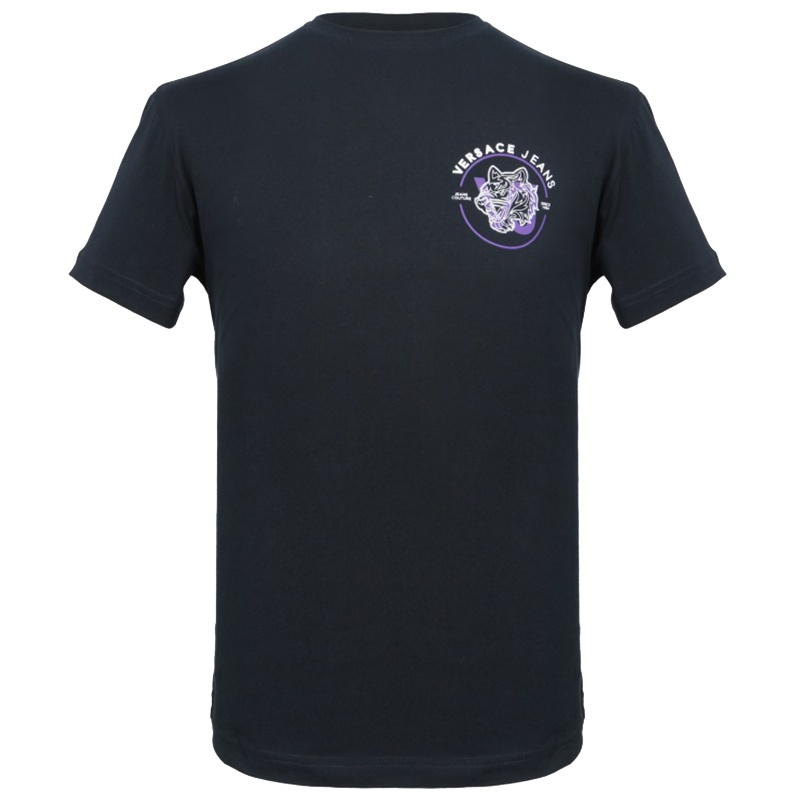 VERSACE JEANS 男士黑色棉质短袖T恤衫B3GTA73G 36598 899