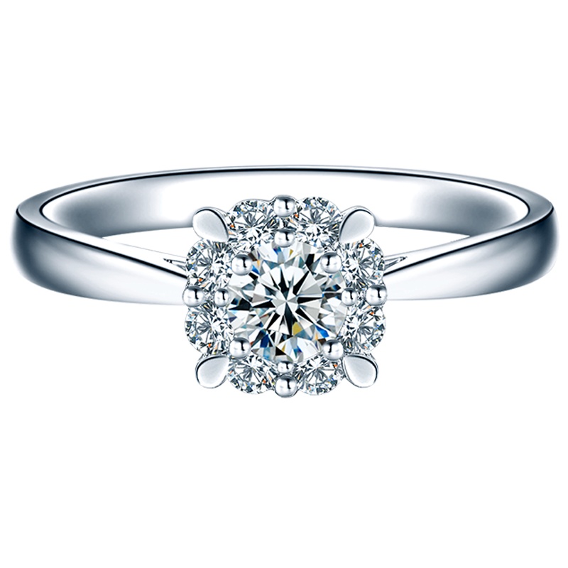 佐卡伊 触电的花火18k金钻戒群镶钻石戒指送女友求婚表白