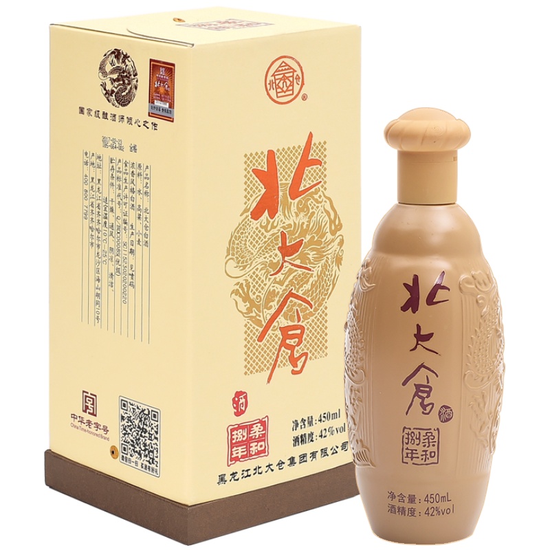 [酒厂自营]北大仓柔和年份8酒 42度浓香型白酒450ml*4瓶盒酒箱装柔和口感