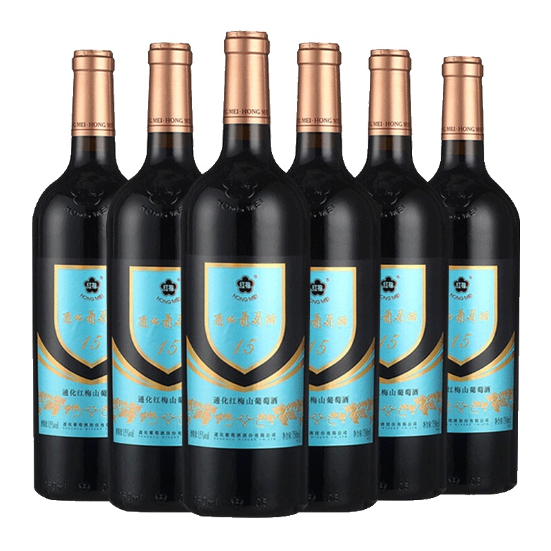通化(TONHWA)红酒 红梅 山葡萄酒 15%度740ml*6瓶整箱装 甜红葡萄酒 (新老包装随机发)