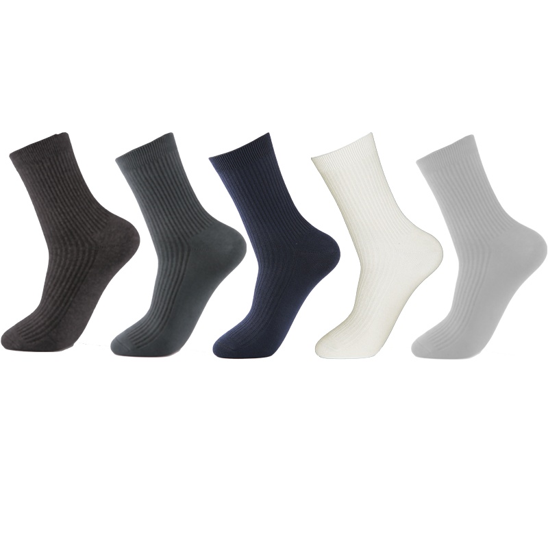 袜子男纯棉袜中筒袜男袜长筒袜防臭袜商务长袜黑白色全棉男士袜子