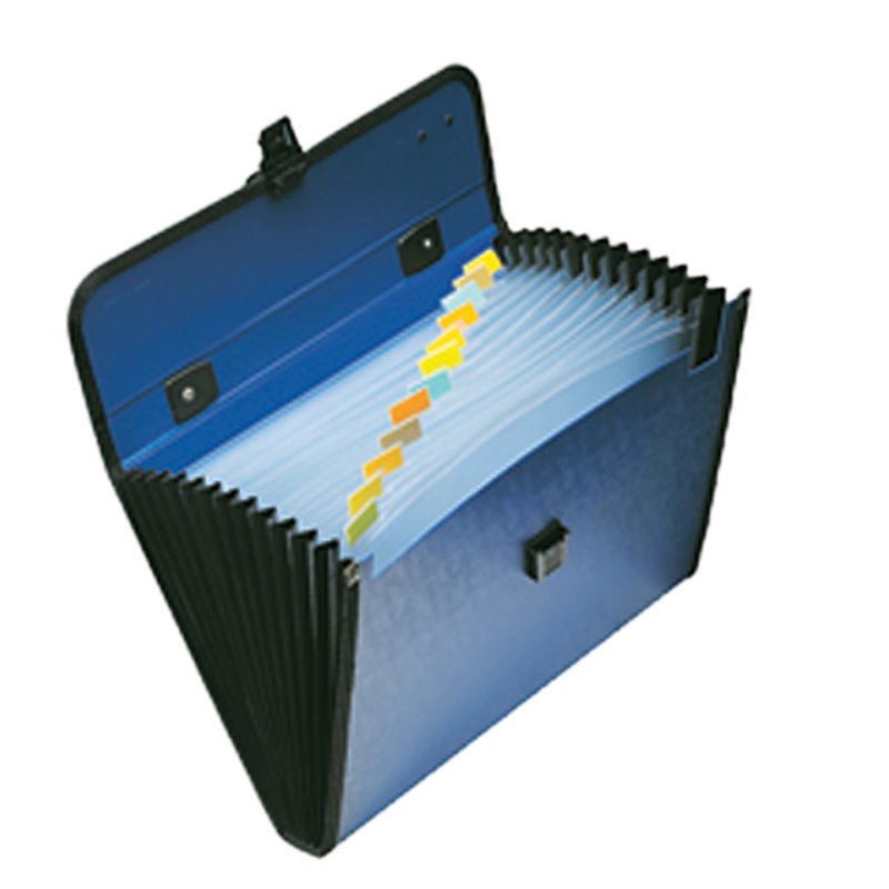 齐心 KF412TJ 易分类手提式风琴包 A4 13袋 黑色