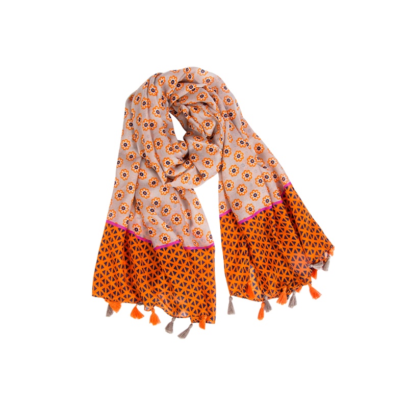 瑞苏薇(RASUV) 清新小雏菊挂穗披肩围巾RS2716