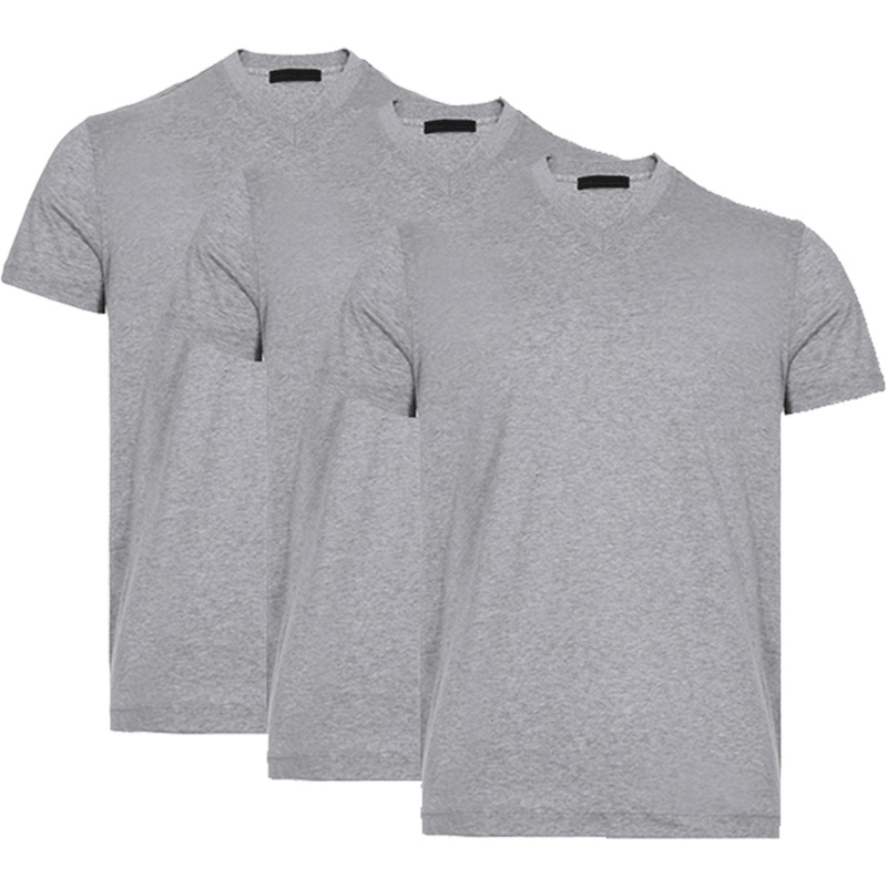 PRADA 普拉达 男士棉质V领短袖T恤衫三件套装 UJM493 ILK S 181