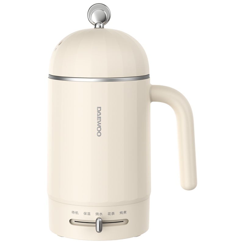 大宇(DAEWOO)YS6养生壶1-2人办公室全自动煮茶煮粥电热水壶小型迷你电炖杯 奶糖白