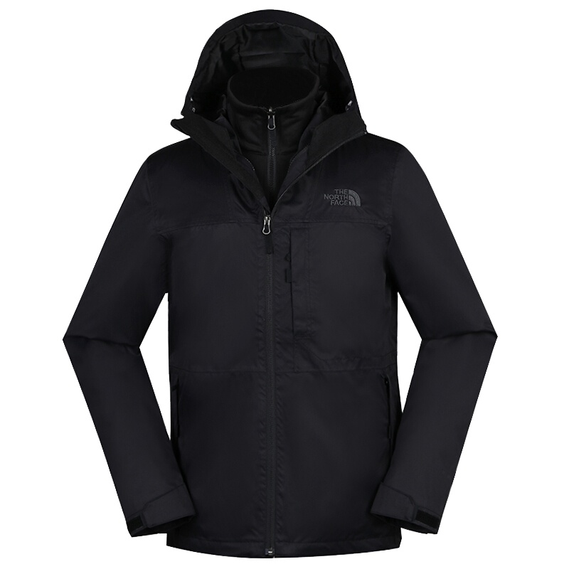 北面（TheNorthFace）户外男式冲锋衣夹克防水防风软壳内胆保暖三合一冲锋衣3V9BJK3