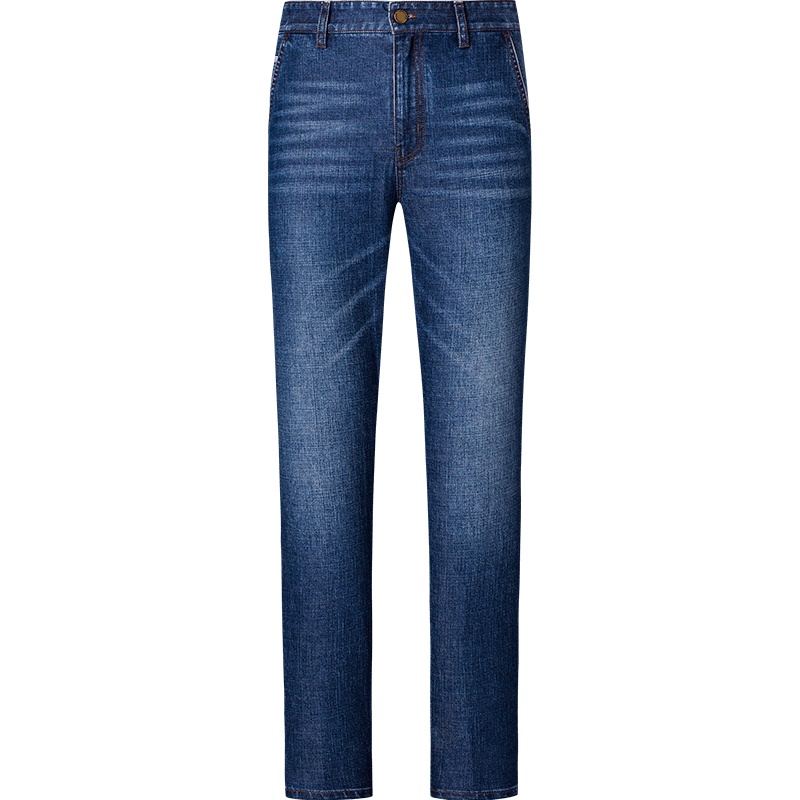 才子男装牛仔裤男士秋季款猫须舒适柔软商务休闲直筒微弹修身牛仔裤男