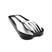 法国(monbento )MB Pocket 法国不锈钢便携式餐具三件套不锈钢便携家用西式便当刀叉勺子套装静谧牛仔